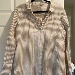 J. Crew Cotton-Linen Beach Shirt in Stripe
